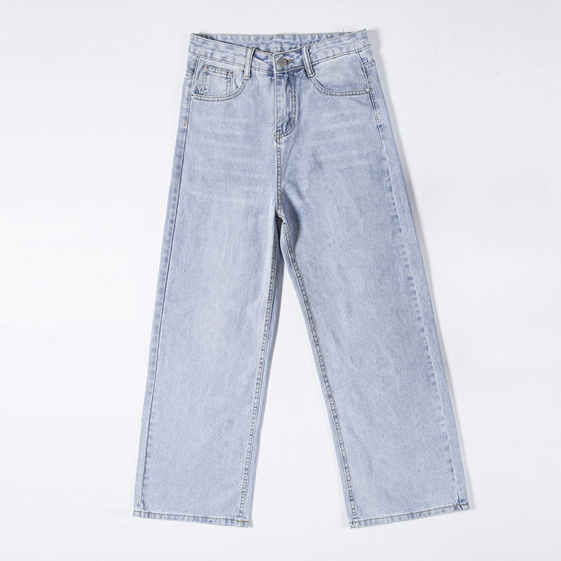 High Waist Hole Loose Net Red Pendant Straight Wide Leg Pants Mopping Pants Autumn Style