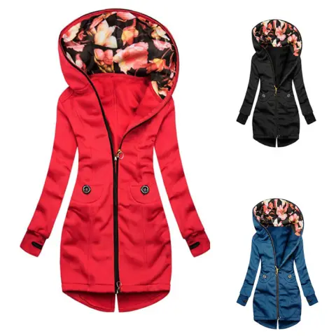 Casual Medium to Long Solid Color Hoodie Cardigan