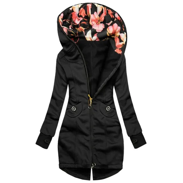 Casual Medium To Long Solid Color Hoodie Cardigan Black - Shop at LoveMi