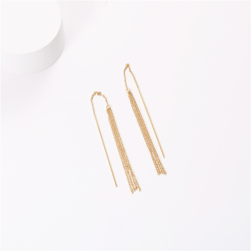 High Sense Of Ear Line Female Temperament Long Line Earrings