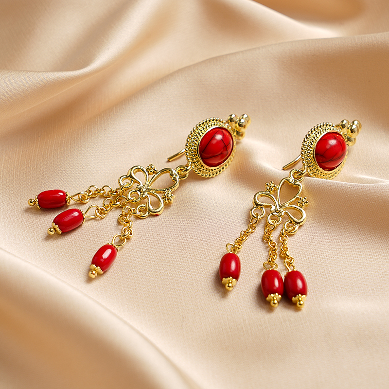 National Style Retro Long Tassel Earrings