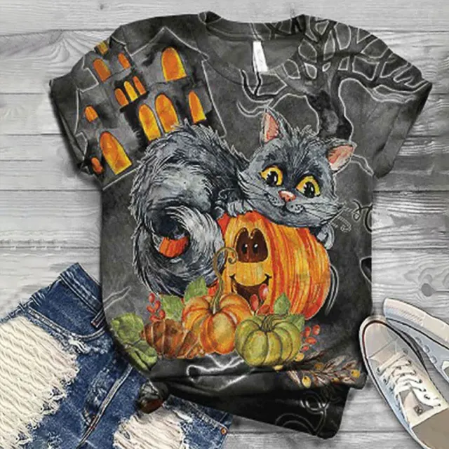 Women's Cartoon Animal Print Round Neck Top Squirrel 4Xl - Shop at LoveMi
