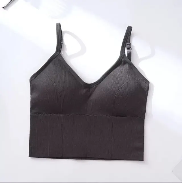 Cotton Sports Bras Women Push Up Solid Sports Bra Jogging Gym Grey - Shop at LoveMi