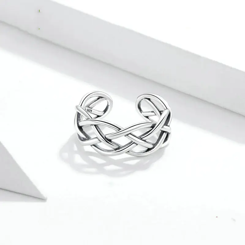 Bamoer Genuine 925 Sterling Silver Woven Texture
