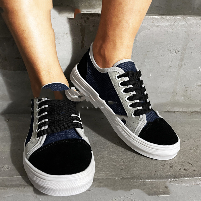 Sneakers Women's Lace-up Plus Size Couple Flat Shoes