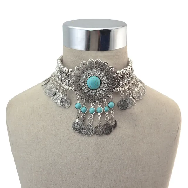 Vintage Alloy Carved Necklace, Ancient Coin Clavicle Chain 3 Style - Shop at LoveMi