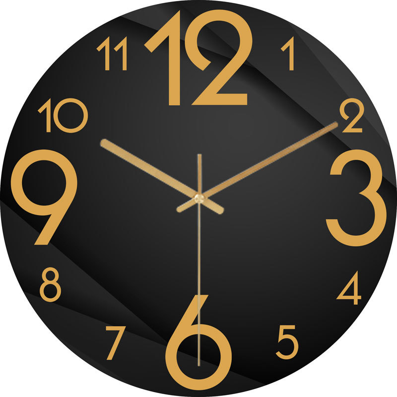 Round Glass Wall Clock, Silent Movement, picture 7 of 12