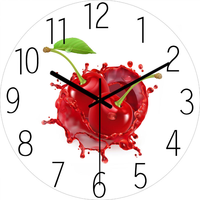Round Glass Wall Clock, Silent Movement, picture 3 of 12