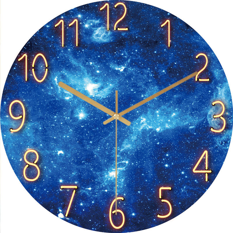 Round Glass Wall Clock, Silent Movement, picture 2 of 12