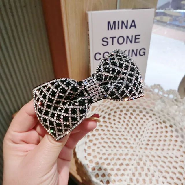Full Diamond Bow Hairpin Hairpin Female Back Head Clip - Shop at LoveMi