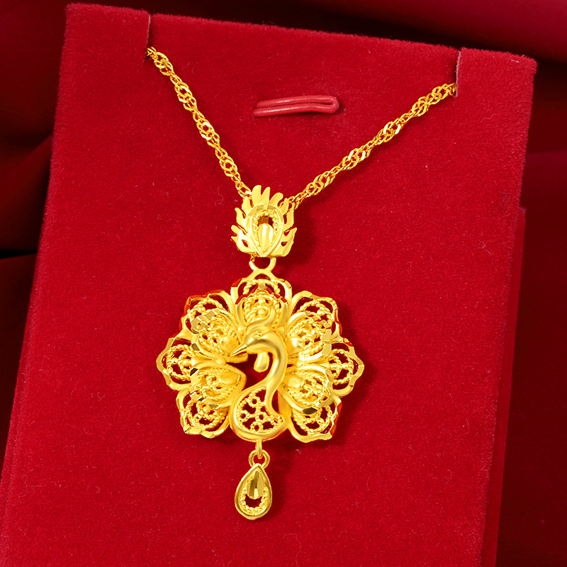 Pure Copper Gold-plated Peacock Pendant Korean Fashion Gold-plated Pendant Ladies Jewelry Jewelry