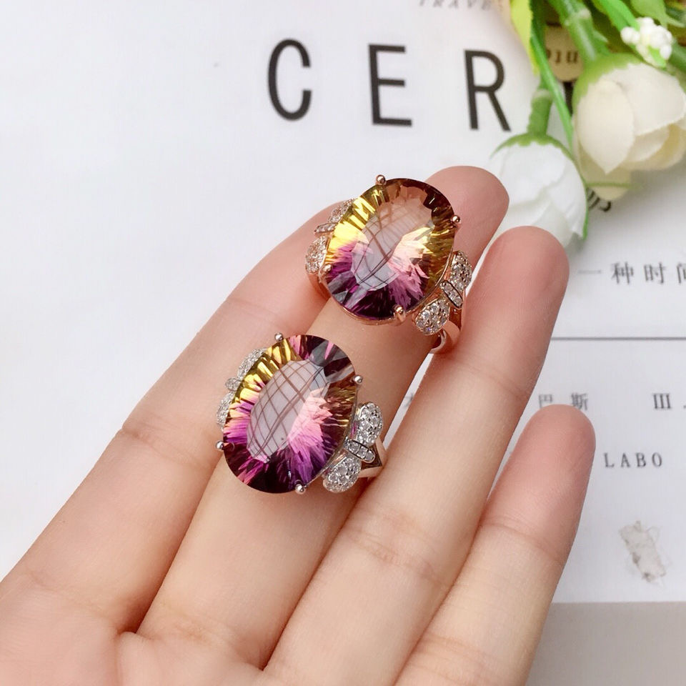 Fashion Temperament Ladies Ametrine Ring