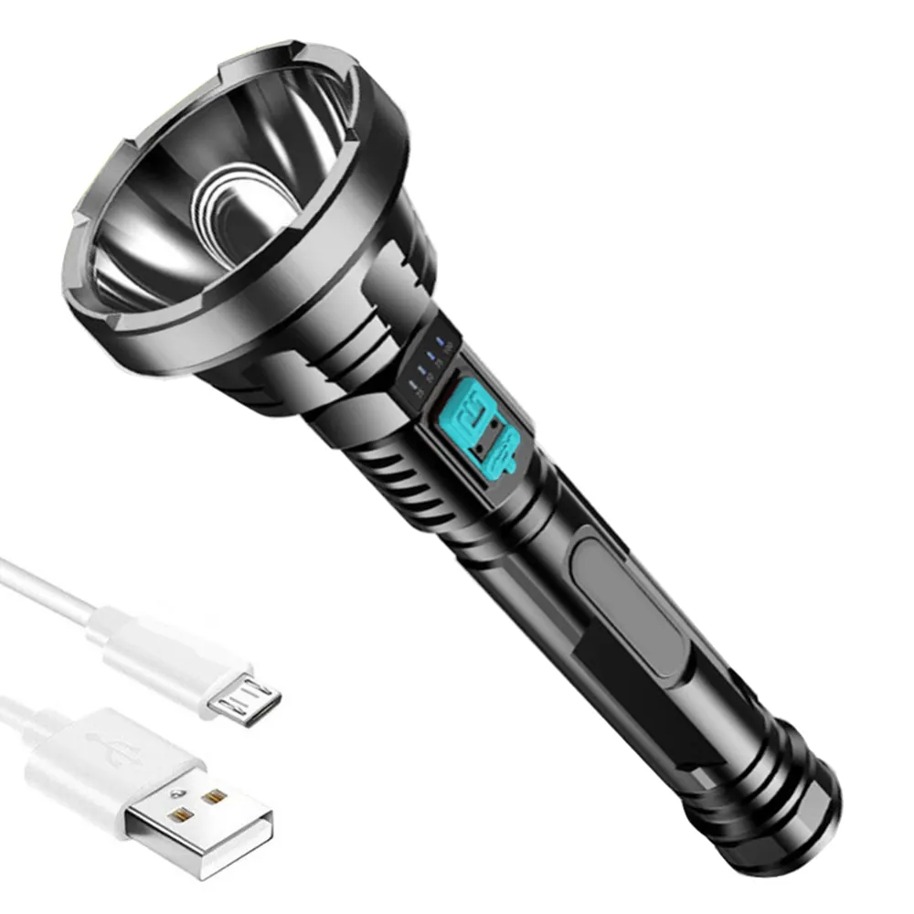 Plastic Bright Flashlight USB Charging Led Super Long Shot