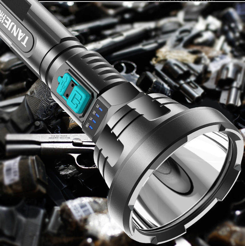 Plastic Bright Flashlight USB Charging Led Super Bright Long Shot — foto 2