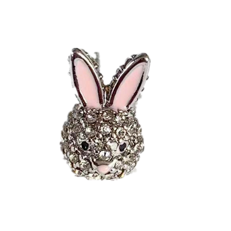 Silver Full Diamond Cute All-match Bunny Earrings