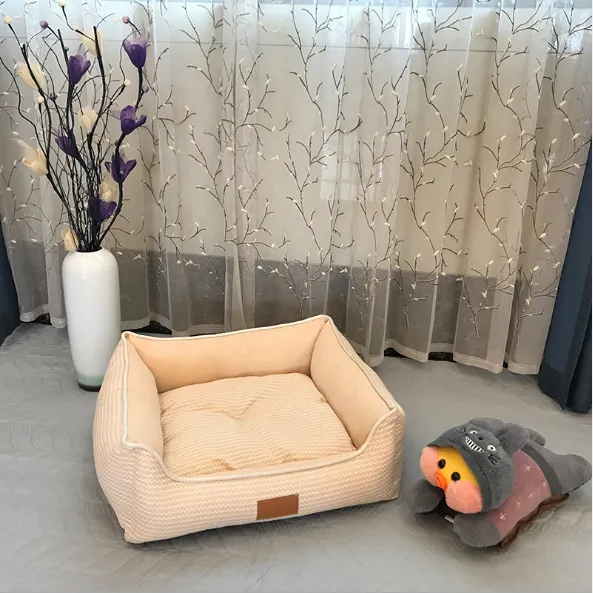 Removable And Washable Cat Litter Pet Litter Mat Summer Breathable Cotton And Linen Mat Beige - Shop at LoveMi