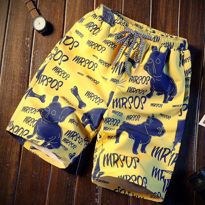 Casual Printed Beach Pants Loose Couple Shorts