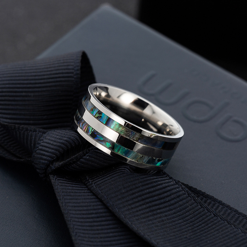 Titanium Steel Color Shell Ring Ring Bracelet Stainless Steel Jewelry