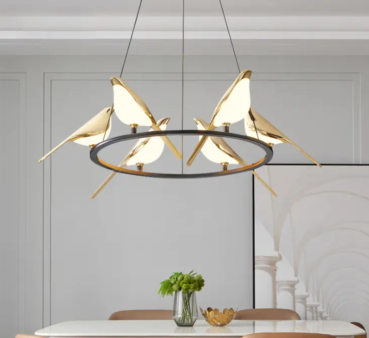 Nordic Minimalist Dining Table Bird Art Living