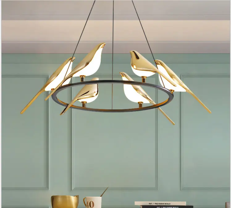 Nordic Minimalist Dining Table Bird Art Living