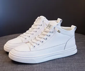 Layered Cowhide High top White Shoes Women Red - Shop at LoveMi