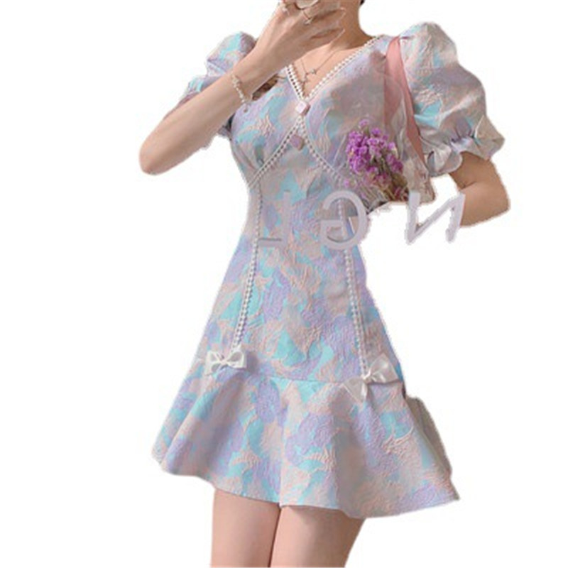 Sweet And Gentle Style Dress Women's Thin French Floral Skirt