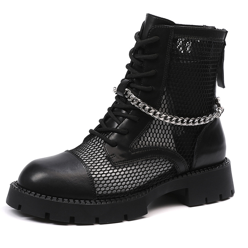 Fashion Hollow Breathable Mesh Martin Boots