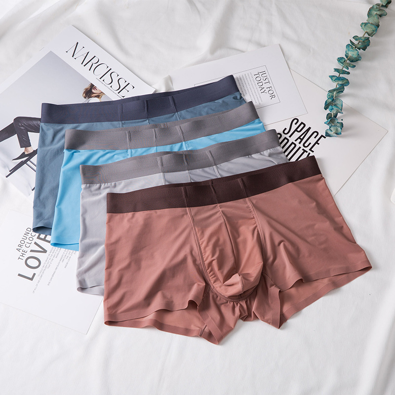 3D бесшовное нижнее белье Мужское летнее нижнее белье из ледяного шелка