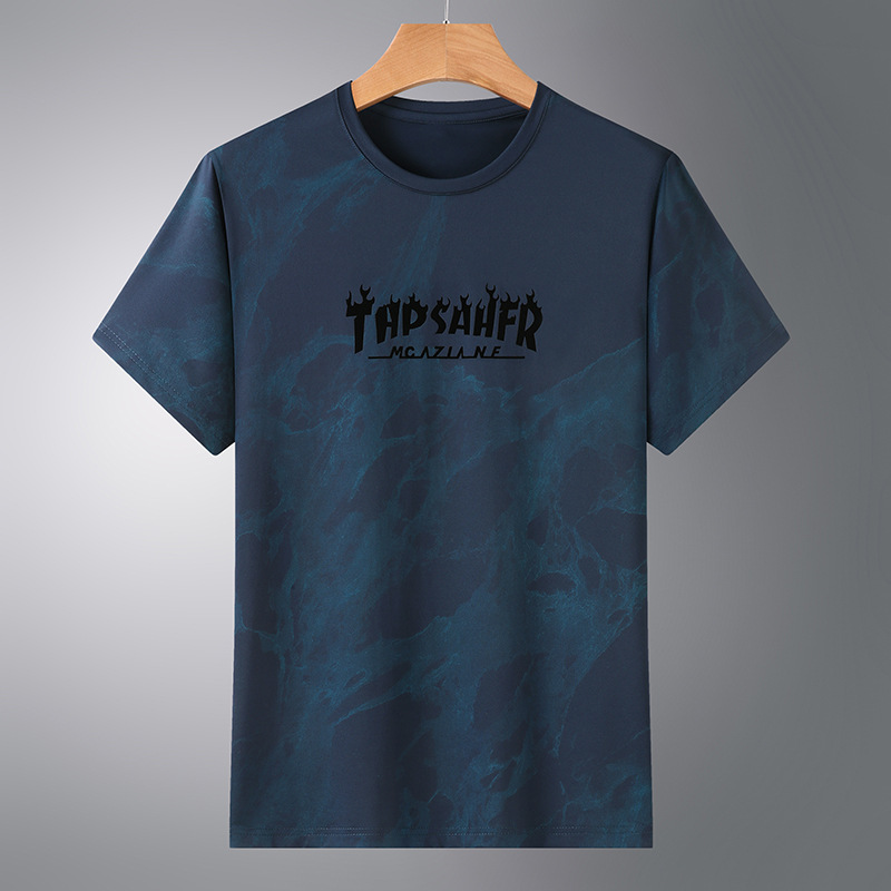 Large Size Ice Silk Short-sleeved Men's Summer Thin