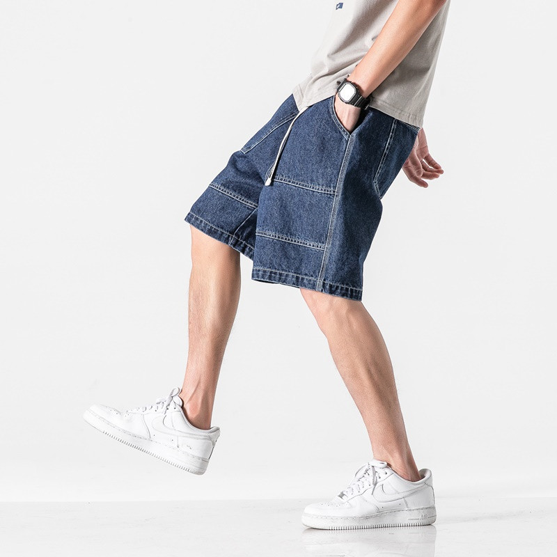 Washed And Worn Loose And Comfortable Youth Five-point Pants Men's Trendy Brand