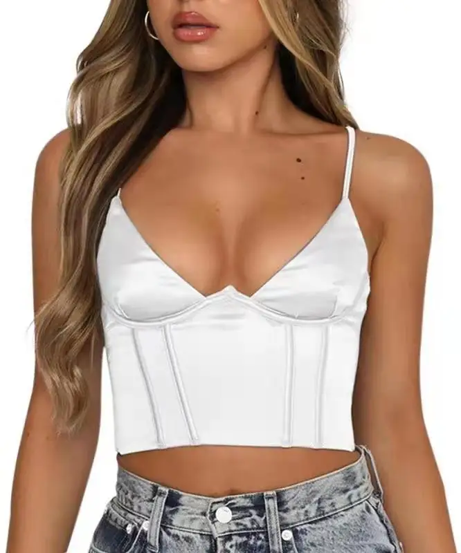 Neck Floral Tanks Camis Sexy Bustier Summer Tube Crop