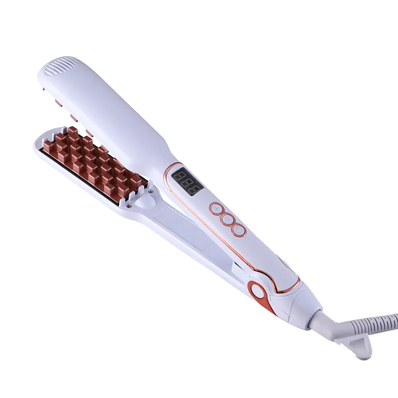 Hairdressing Tools Fluffy Hair Straightener Styling Hair Straightener - White Gold