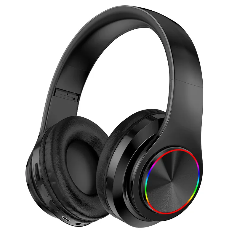 LED Wireless Bluetooth Headphones Gaming Headsets Sport Earphone With Support TF Card Colorful Breathing Lights – image 6