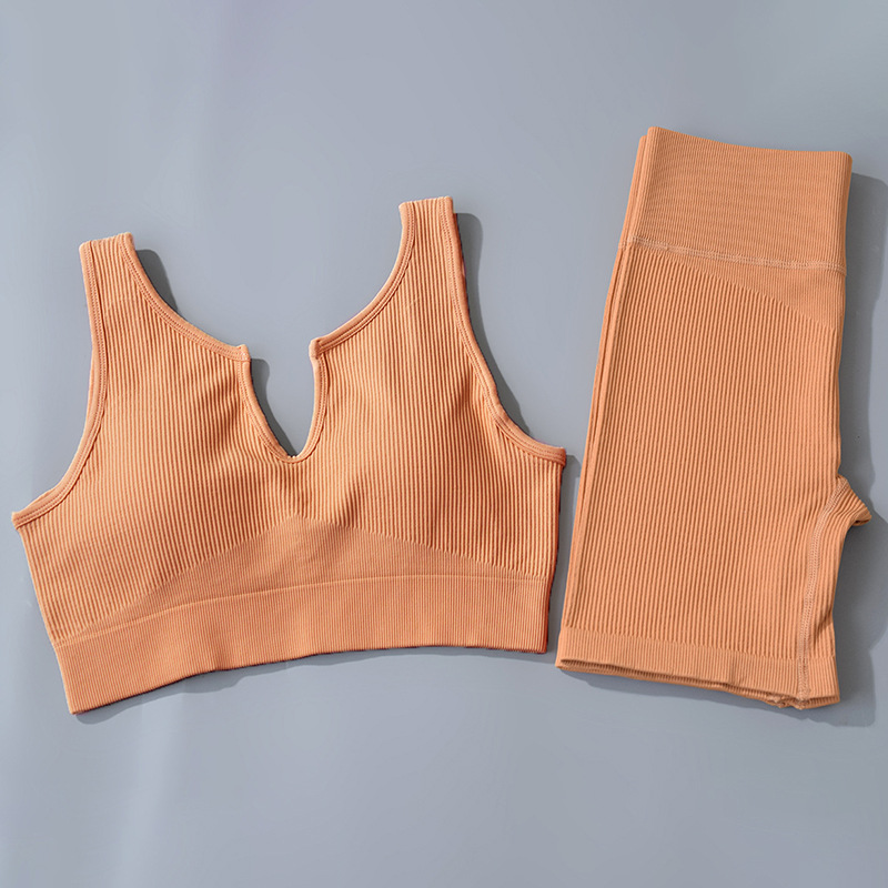 Seamless Knitted Sexy Sports Short-sleeved Shorts Yoga Wear