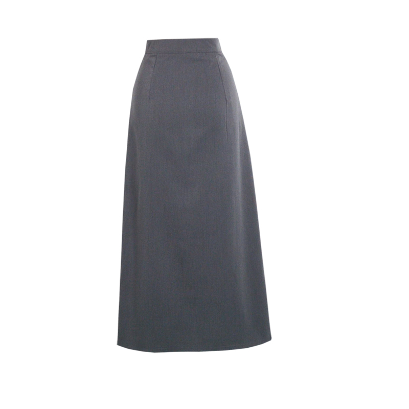 Spring High-waisted Slim Gray Pleated Mid-length Skirt