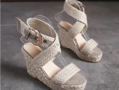 Roman Buckle Bohemian Women'S Sandals - Beige - View 1