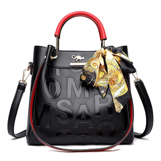 Western Style Soft Leather Embossed Shoulder Bag Red - Shop at LoveMi