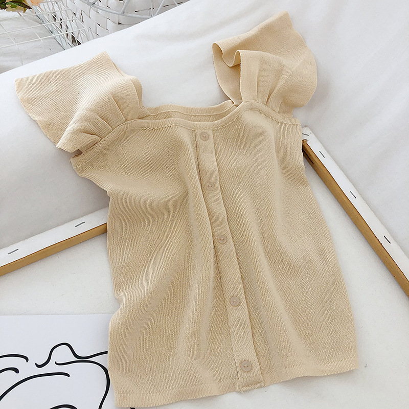 Lapel Exposed Clavicle Single-breasted Knitted Vest Net Suspenders