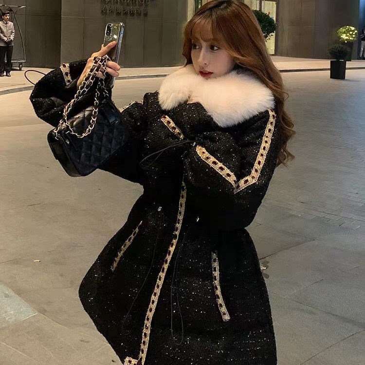 Women's Small Fragrant Style Cotton Coat Mid-length