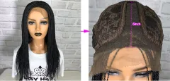 13x6 Braided Wigs Synthetic Lace Front Wig Blac - Black - View 1