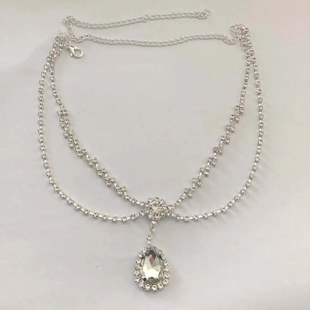 Water Drop Between Forehead With Rhinestone Forehead Chain