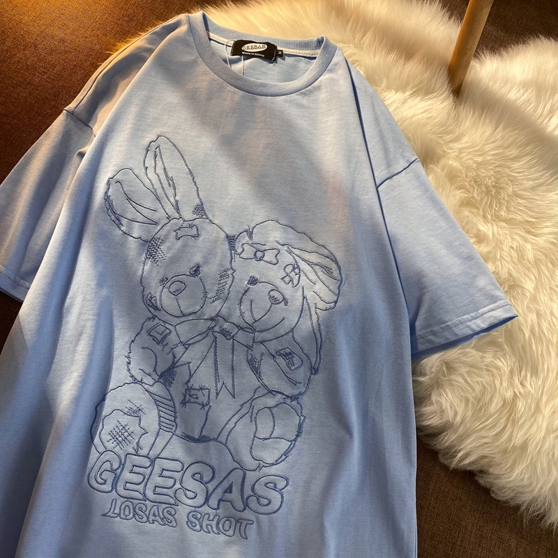 Summer Short-sleeved T-shirt Women's  Trend Design Sense Niche Half-sleeved Net Red Couple Outfit