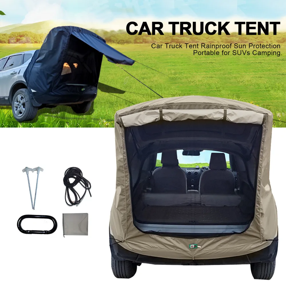 Car Trunk Extension Tent At the Rear of