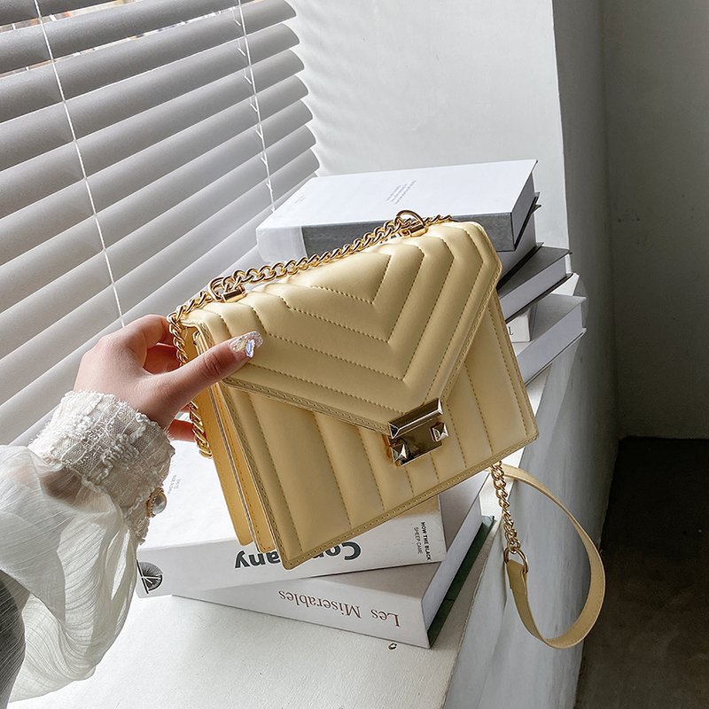 Chain Net Celebrity One shoulder Messenger Armpit Women's Bag Yellow - Shop at LoveMi