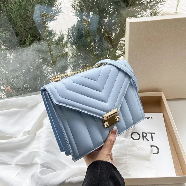 Chain Net Celebrity One shoulder Messenger Armpit Women's Bag Blue - Shop at LoveMi