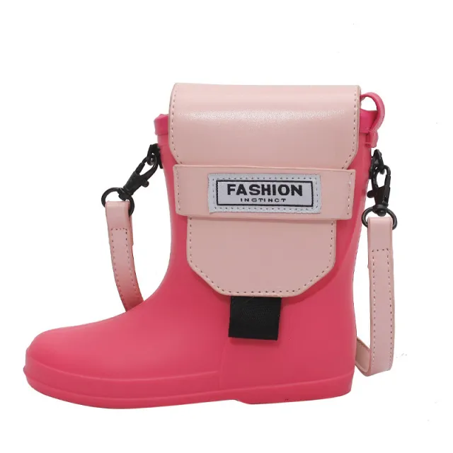 Rain Boots Bag Funny Small Bag Female Silicone Texture One shoulder Messenger Phone Bag Pink - Shop at LoveMi