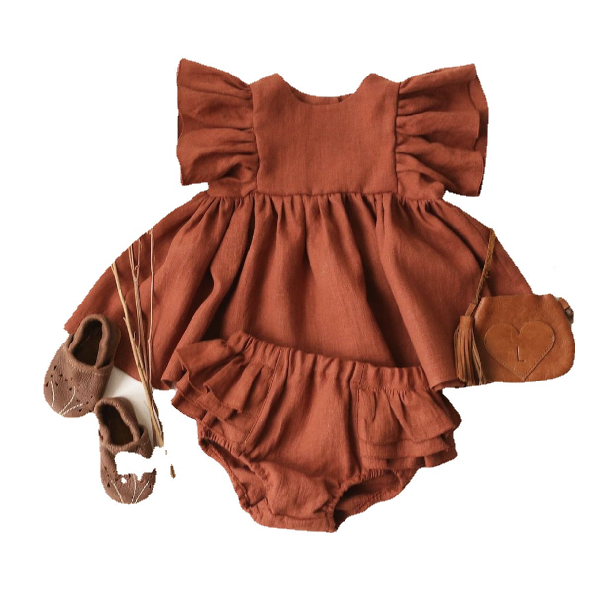 Cotton And Linen Sleeveless Petticoat Baby Vest Skirt - 11