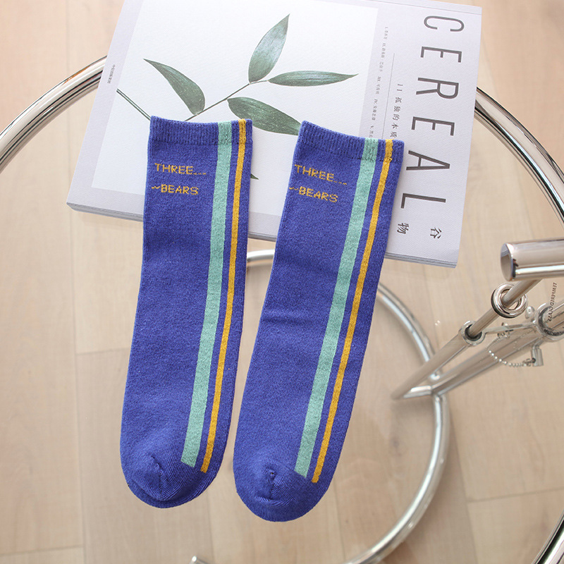 Title 4, Cartoon Striped Socks Korean Style