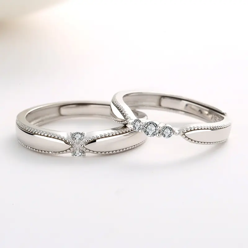Korean Silver Angel lovers ring marriage engagement