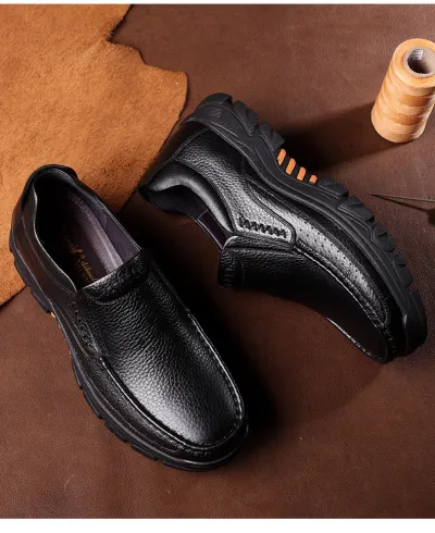 Fashionable Breathable Soft Sole Business Leather Shoes